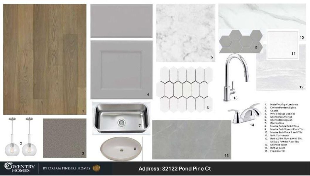 Sample of building materials used in homes in The Meadows at Imperial Oaks, Spring (Image 4). Sample of building materials used in homes in The Meadows at Imperial Oaks, Spring (Image 4).