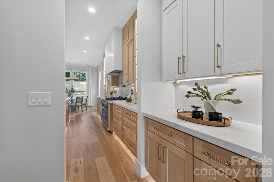 Butler's Pantry. Not pictured, pantry shelving to the left