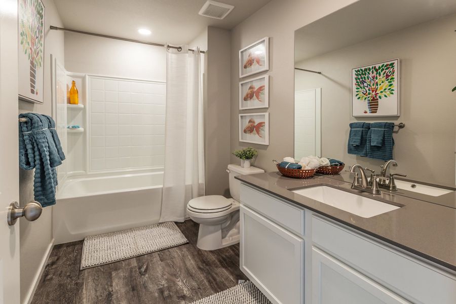 Representative furnished interior of a home built from the Rowling by Hartford Homes in Trailside, Timnath (Image 57).