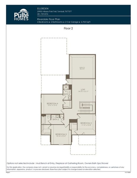 2D floor plan layout of this home in Ellerden, Tomball, TX (Image 6).