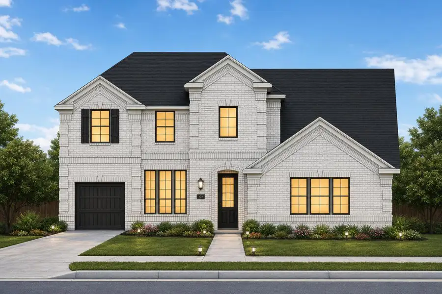 Representative exterior photo of a completed home built from the Grand Riverside by Grand Homes in Monterra, Fate, TX (Image 27).
