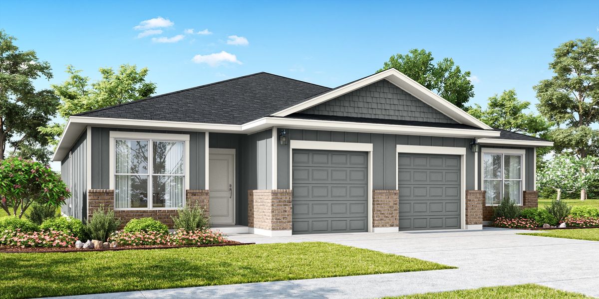 Representative exterior photo of a completed home built from the Nolan by Flintrock Builder in The Valley at Great Hills Duplexes, Copperas Cove, TX (Image 5).