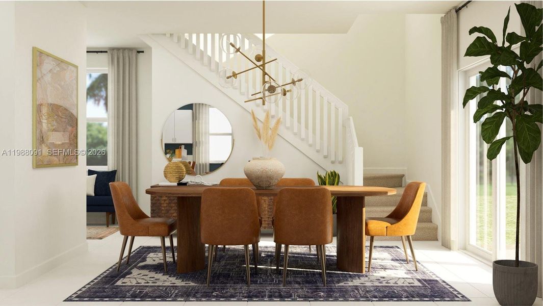 Furnished interior view inside a new home in Altamira, Homestead (Image 7).