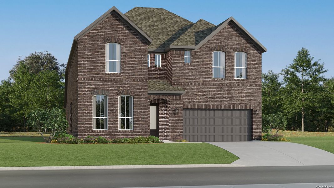 Front exterior of a new home in Brookmill, San Antonio, TX, highlighting curb appeal (Image 21). Front exterior of a new home in Brookmill, San Antonio, TX, highlighting curb appeal (Image 21).