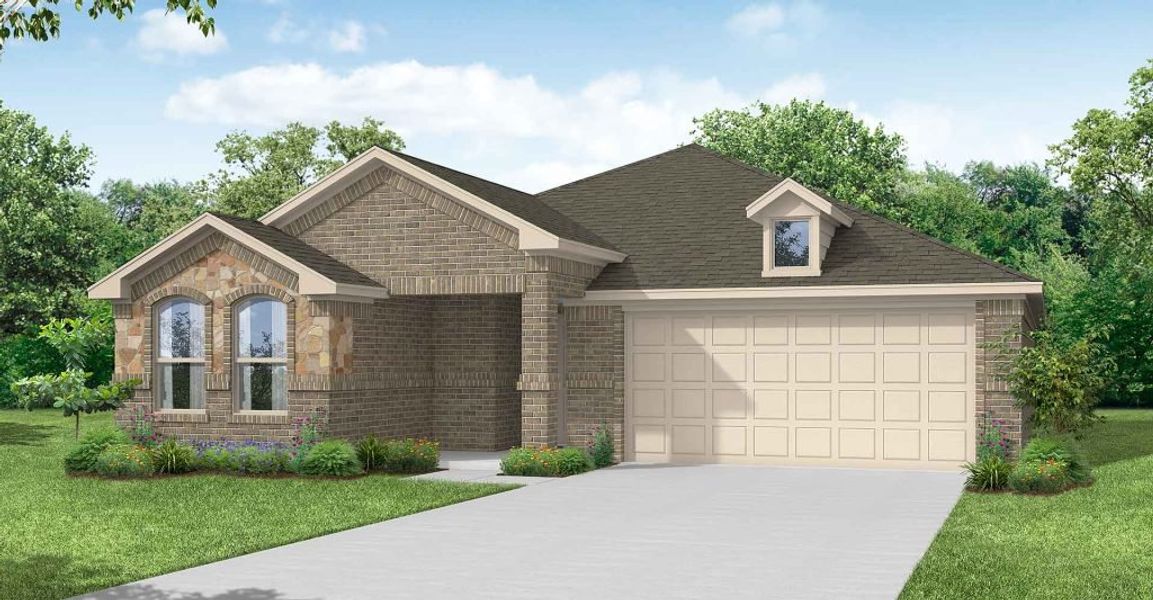 Representative exterior photo of a completed home built from the Boston by Impression Homes in Terra Vella, Haslet, TX (Image 17).