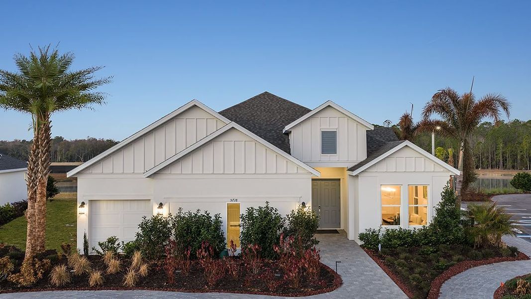 Front exterior of a new home in Westview Community Group Page, Kissimmee, FL, highlighting curb appeal (Image 23).