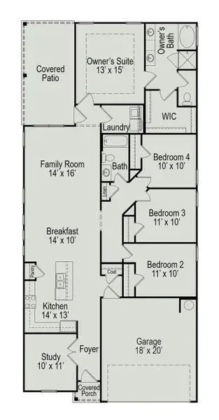 2D floor plan layout of this home in La Segarra, Pattison, TX (Image 3).