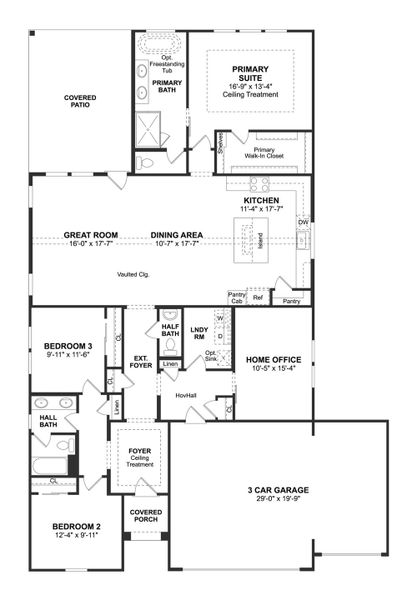 2D floor plan layout for the Tacoma II by K. Hovnanian® Homes in Cane Crossing Estates, Sealy, TX (Image 3). 2D floor plan layout for the Tacoma II by K. Hovnanian® Homes in Cane Crossing Estates, Sealy, TX (Image 3).