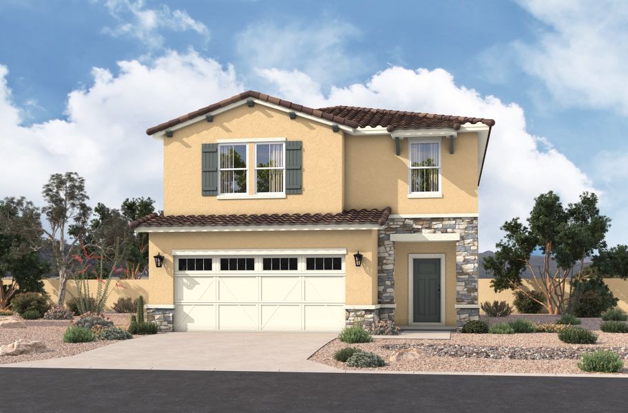 Representative exterior photo of a completed home built from the Ellison by Beazer Homes in Bethany Grove, Glendale, AZ (Image 2).
