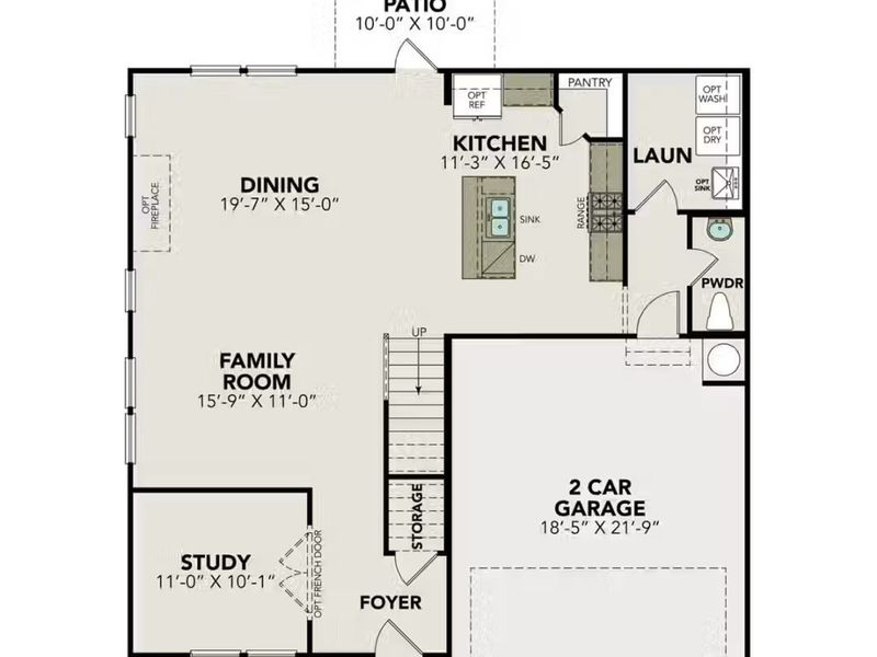 2D floor plan layout of this home in Bricewood, San Antonio, TX (Image 3).