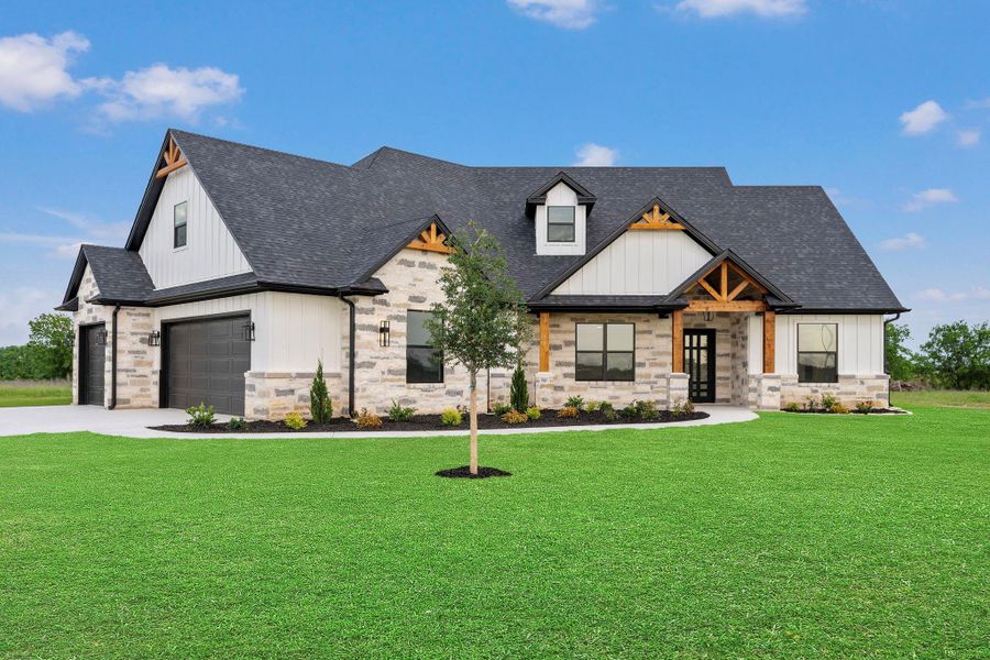 Front exterior of a new home in , Bryan, TX, highlighting curb appeal (Image 28).