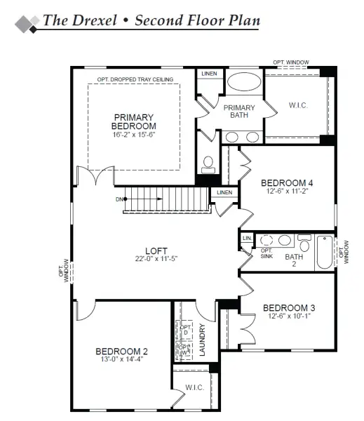 2D floor plan layout of this home in Oakley Pointe, Moncks Corner, SC (Image 4).