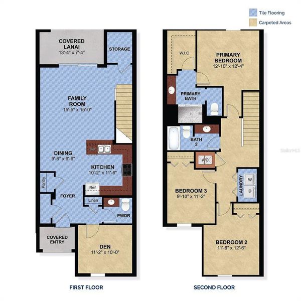 2D floor plan layout of this home in Pine Meadows Reserve, Eustis, FL (Image 4).