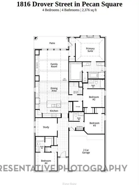 2D floor plan layout of this home in Pecan Square: 50ft. lots, Northlake, TX (Image 2). 2D floor plan layout of this home in Pecan Square: 50ft. lots, Northlake, TX (Image 2).