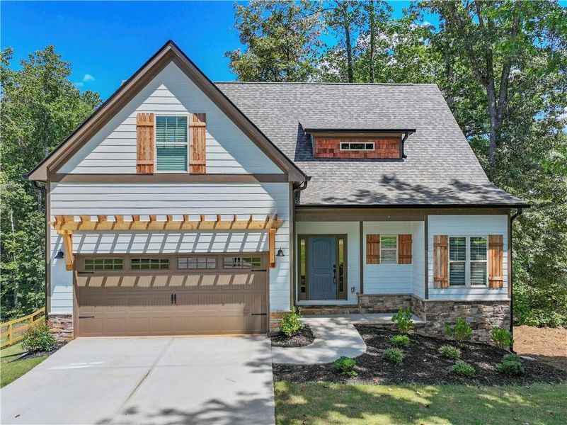 Front exterior of a new home in , Dawsonville, GA, highlighting curb appeal (Image 15).