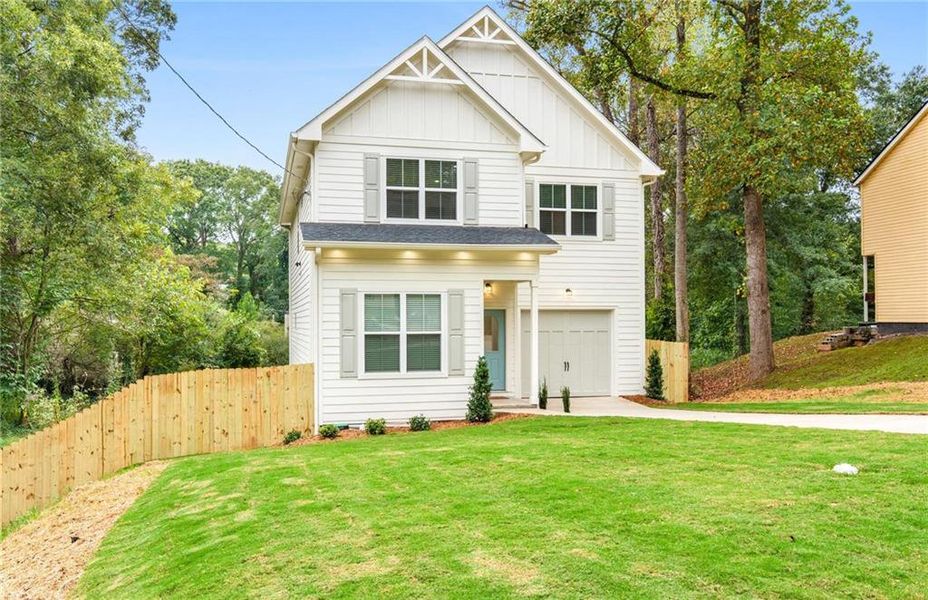 Exterior details and patio area of a home in , Atlanta (Image 2). Exterior details and patio area of a home in , Atlanta (Image 2).
