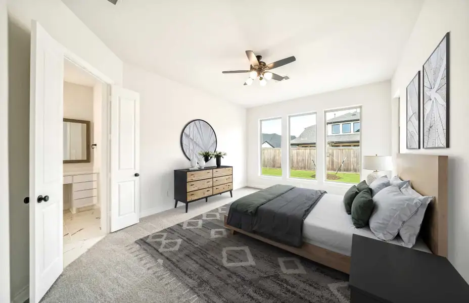 Furnished interior view inside a new home in Bridgeland 60′, Cypress (Image 4).