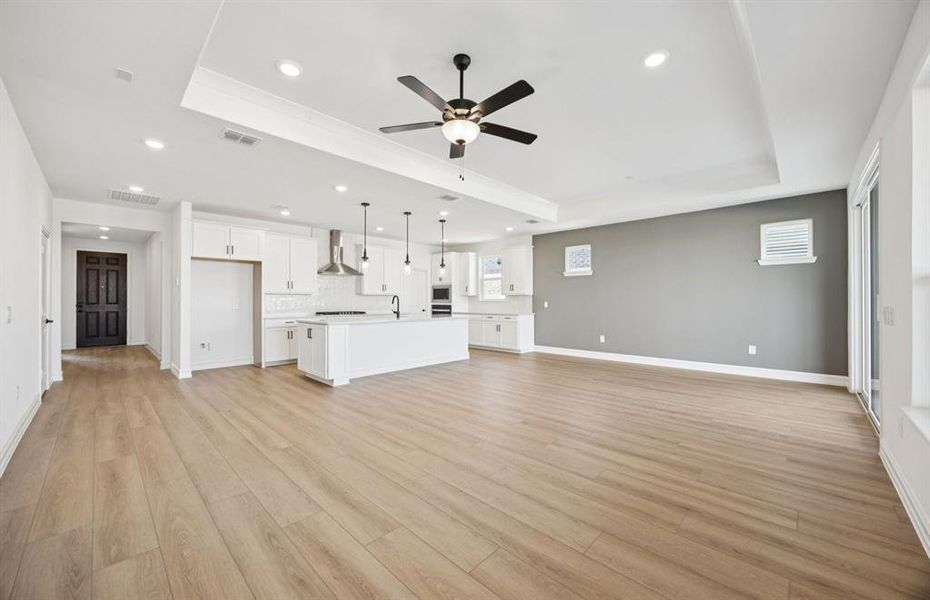 Open living and kitchen