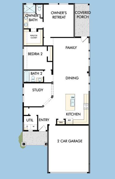 2D floor plan layout for the The Boerne by David Weekley Homes in Mayfair - Select Garden Series, New Braunfels, TX (Image 3). 2D floor plan layout for the The Boerne by David Weekley Homes in Mayfair - Select Garden Series, New Braunfels, TX (Image 3).