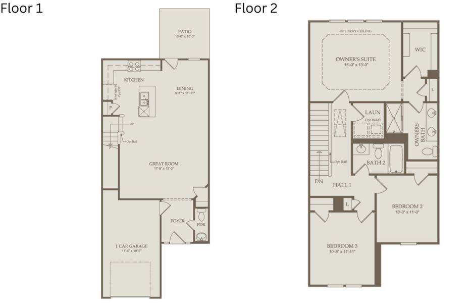 2D floor plan layout of this home in Cambria, Garner, NC (Image 3).
