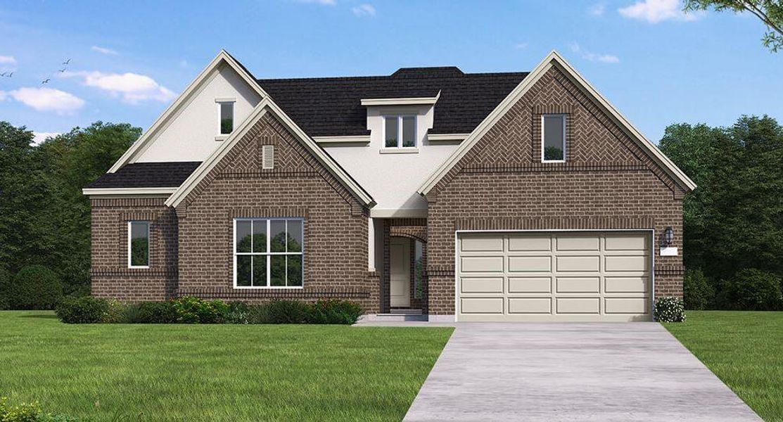 Front exterior of a new home in Chambers Creek, Willis, TX, highlighting curb appeal (Image 1). Front exterior of a new home in Chambers Creek, Willis, TX, highlighting curb appeal (Image 1).