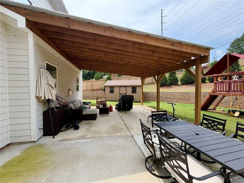 Exterior details and patio area of a home in , Marietta (Image 31).