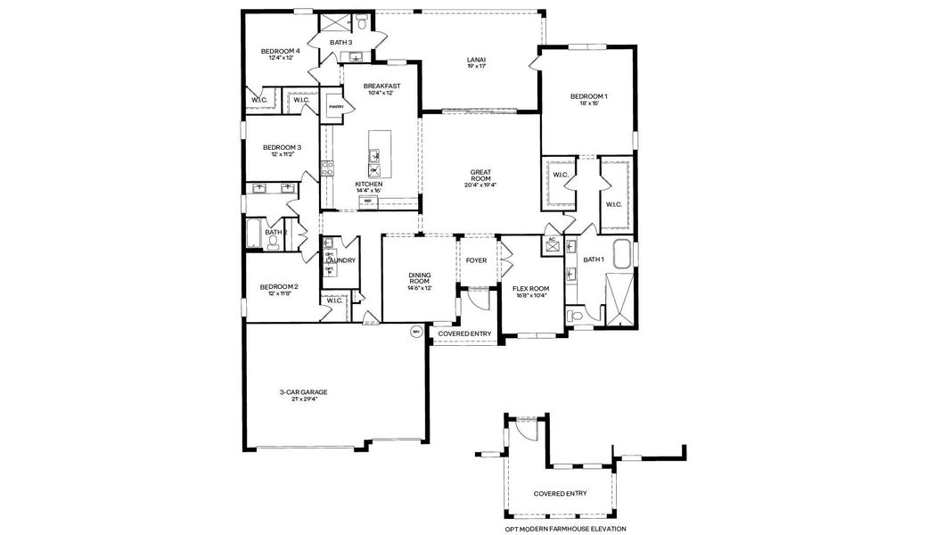 2D floor plan layout for the Bellister by D.R. Horton in Aspen Estates, Homestead, FL (Image 3). 2D floor plan layout for the Bellister by D.R. Horton in Aspen Estates, Homestead, FL (Image 3).