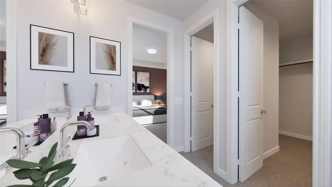 Furnished interior view inside a new home in The Villas Collection at Novel, Austin (Image 8).