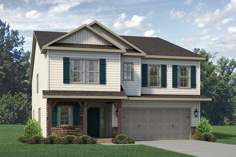 Representative exterior photo of a completed home built from the Asheville by Keystone Homes NC in Sullivans Reserve, Walkertown, NC (Image 6).