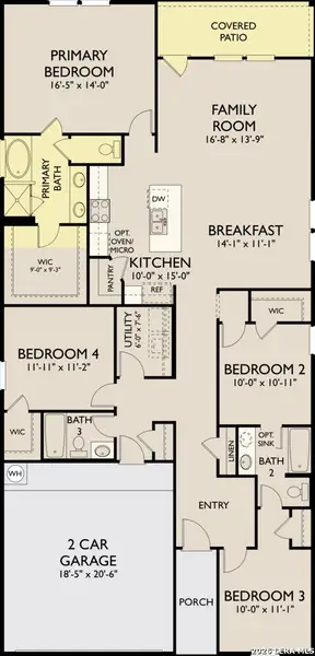 2D floor plan layout of this home in The Wilder, Adkins, TX (Image 2). 2D floor plan layout of this home in The Wilder, Adkins, TX (Image 2).
