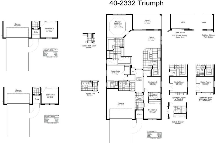 2D floor plan layout of this home in SkySail Real Estate and Homes for Sale in Naples, FL - Neal Communities, Naples, FL (Image 5).