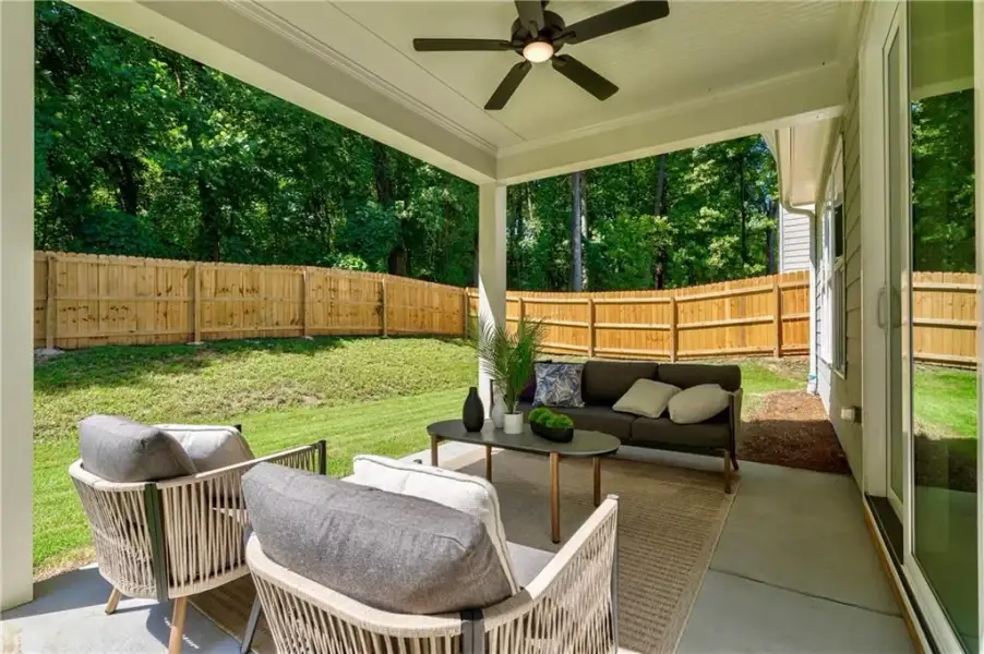 Exterior details and patio area of a home in , Atlanta (Image 33).