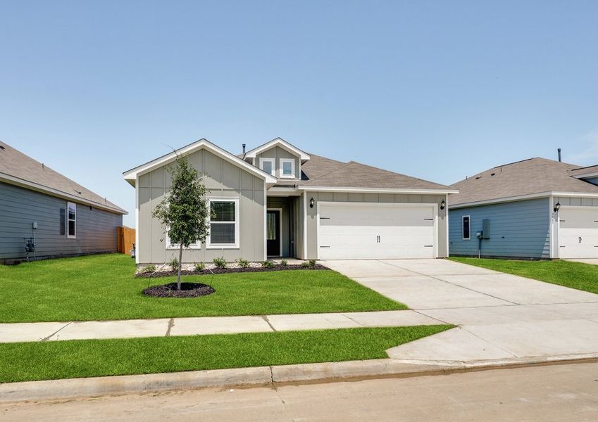 The Sabine has an attached, two-car garage. The Sabine has an attached, two-car garage.