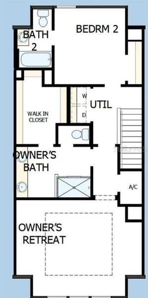 2D floor plan layout of this home in Towns at Union, St. Petersburg, FL (Image 5).