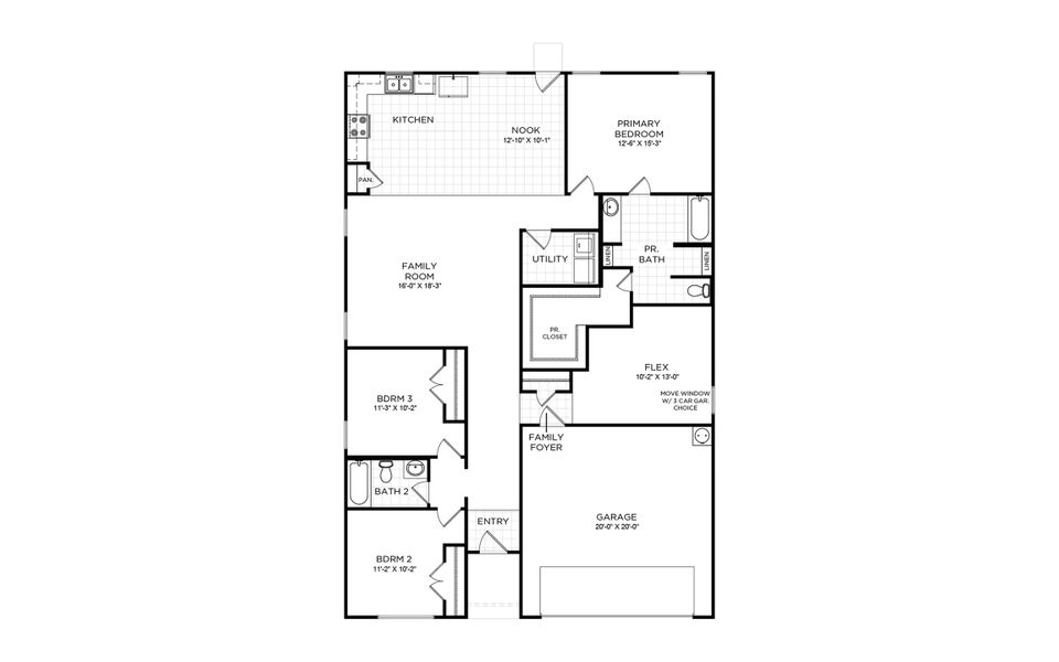 2D floor plan layout for the Emory II Harrington Trails Legend II Series by Brohn Homes in Harrington Trails, New Caney, TX (Image 3). 2D floor plan layout for the Emory II Harrington Trails Legend II Series by Brohn Homes in Harrington Trails, New Caney, TX (Image 3).