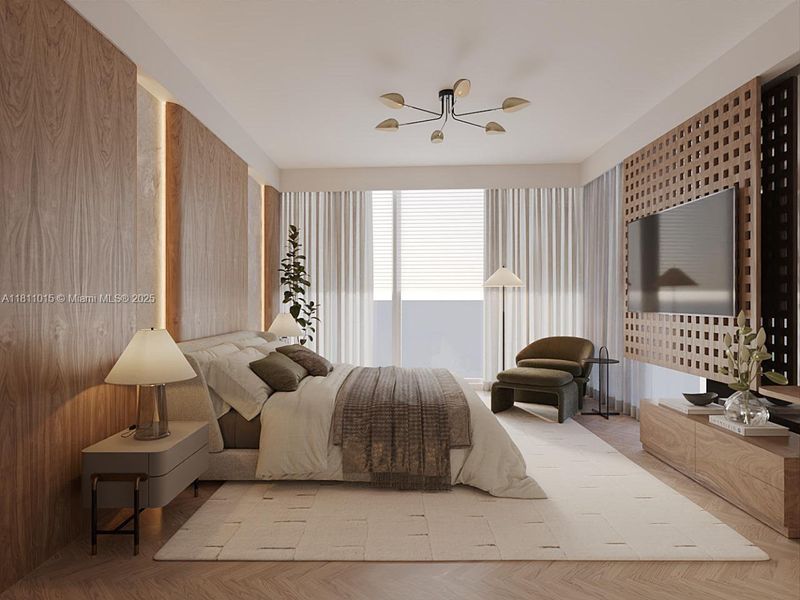 Furnished interior view inside a new home in Aston Martin Residences, Miami (Image 16).