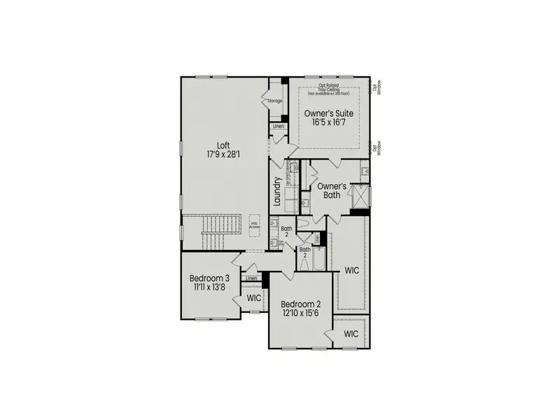 2D floor plan layout for the The Aspen by Davidson Homes LLC in Sage on North Main, Wake Forest, NC (Image 5). 2D floor plan layout for the The Aspen by Davidson Homes LLC in Sage on North Main, Wake Forest, NC (Image 5).