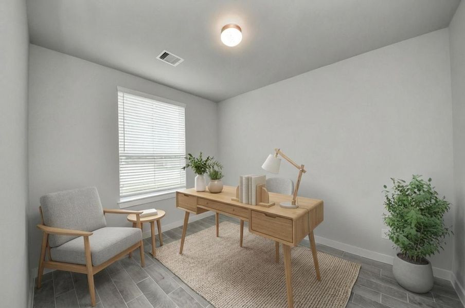 Virtually Staged - Home Office. Sample photo of completed home with similar floor plan. Actual colors and selections may vary.