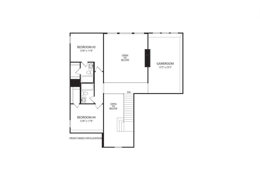 2D floor plan layout for the Kenton by Drees Custom Homes in Clara Vista, Kyle, TX (Image 3). 2D floor plan layout for the Kenton by Drees Custom Homes in Clara Vista, Kyle, TX (Image 3).