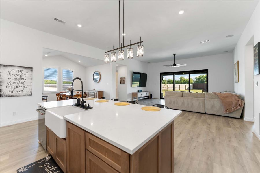 Island with upgraded farm style sink Island with upgraded farm style sink