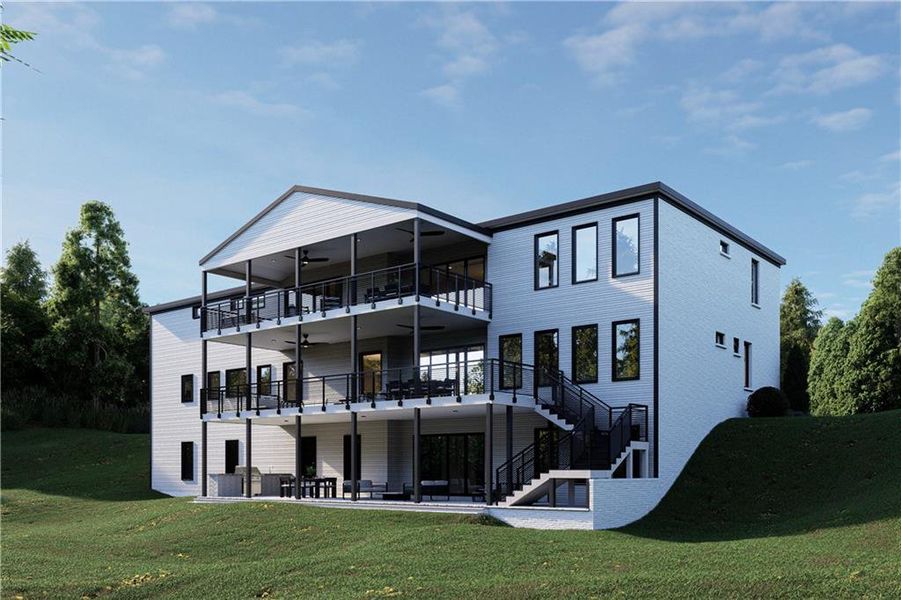 Exterior details and patio area of a home in , Suwanee (Image 3).