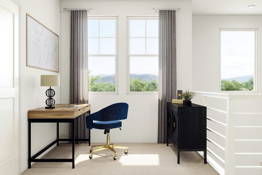 Representative furnished interior of a home built from the 3 by Tri Pointe Homes in Sugar Mill Village, Longmont (Image 48).