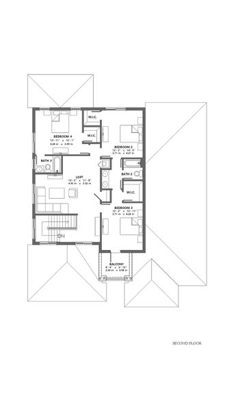 2D floor plan layout for the Inlet by CC Homes in Maple Ridge, Ave Maria, FL (Image 4).