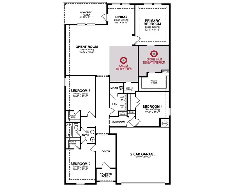2D floor plan layout for the Teton by Beazer Homes in Lake Pointe, Little Elm, TX (Image 4).