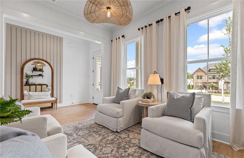 Furnished interior view inside a new home in Reunion, Flowery Branch (Image 16).