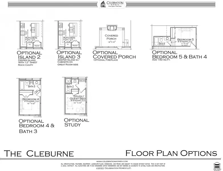 2D floor plan layout for the Cleburne by Celebration Homes in Woodbridge Glen, Lebanon, TN (Image 4).