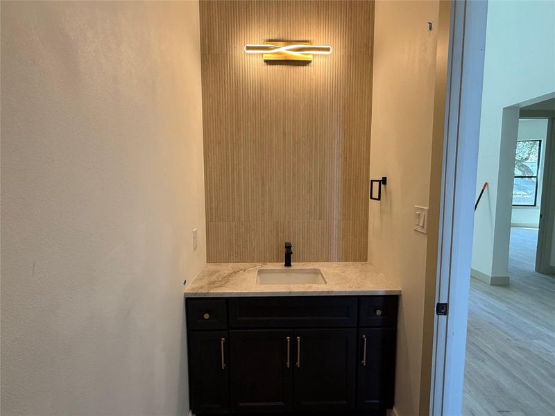 downstairs half bath before mirror install