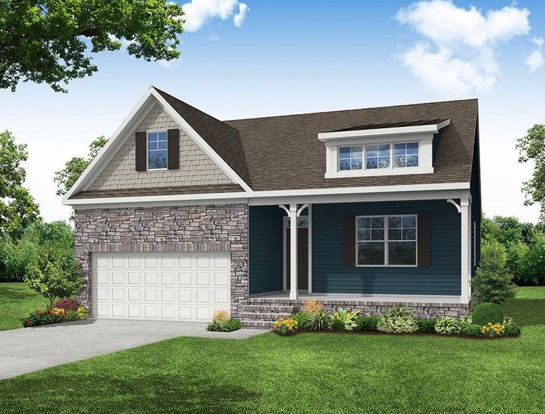 Representative exterior photo of a completed home built from the Stanley by Eastwood Homes in Waterford Commons, Rock Hill, SC (Image 5).