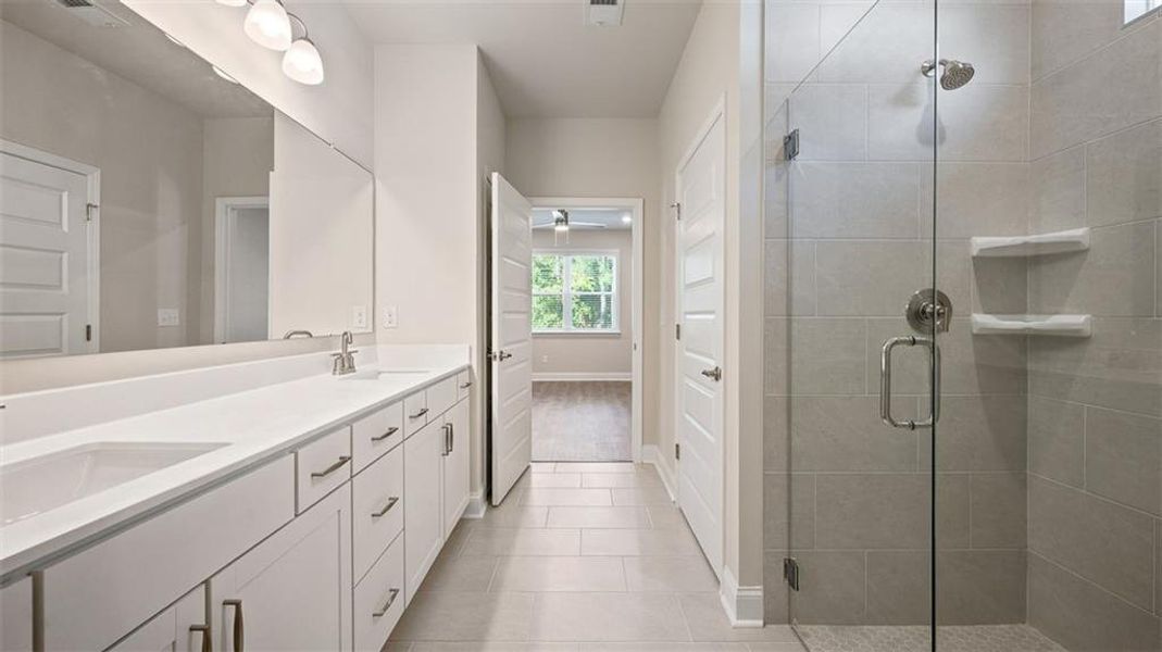 Furnished interior view inside a new home in Oak Ridge Meadows - Active Adult, Locust Grove (Image 11).