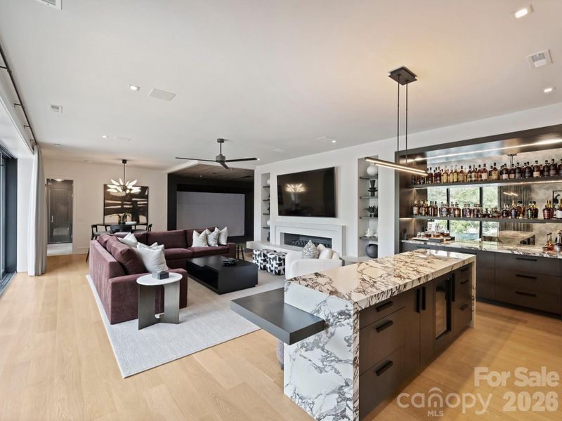 Main level entertainment space